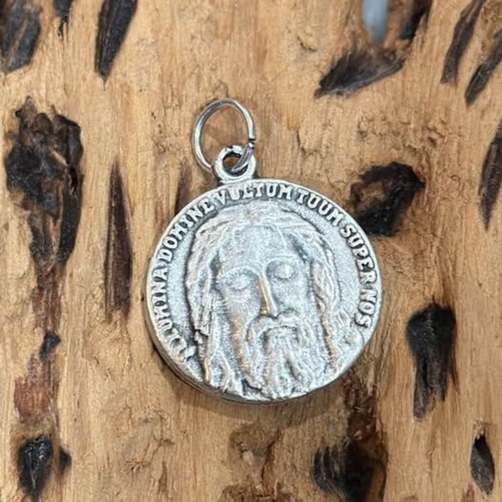 Vintage Turin Holy Face of Jesus Religious Medal Pendant Catholic Jewelry